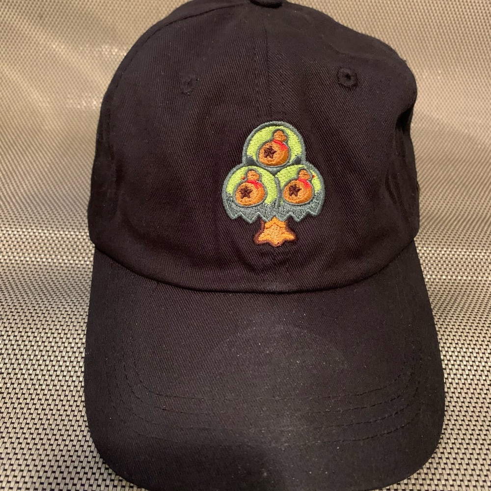 Black Cap with Embroidered Design
